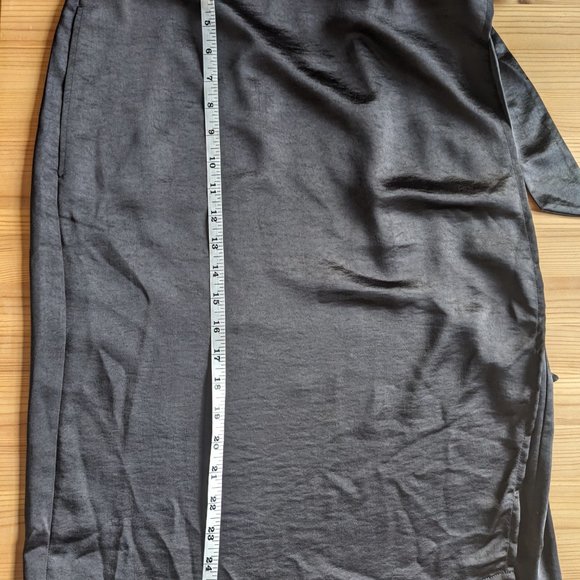 Wildfang The Empower Satin Wrap Skirt in Black Small - Picture 9 of 9